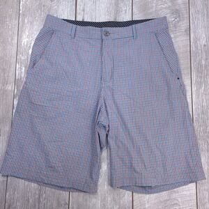 Lululemon Mens Gray Kahuna Shorts Size 36 Check Golf Performance Stretch B